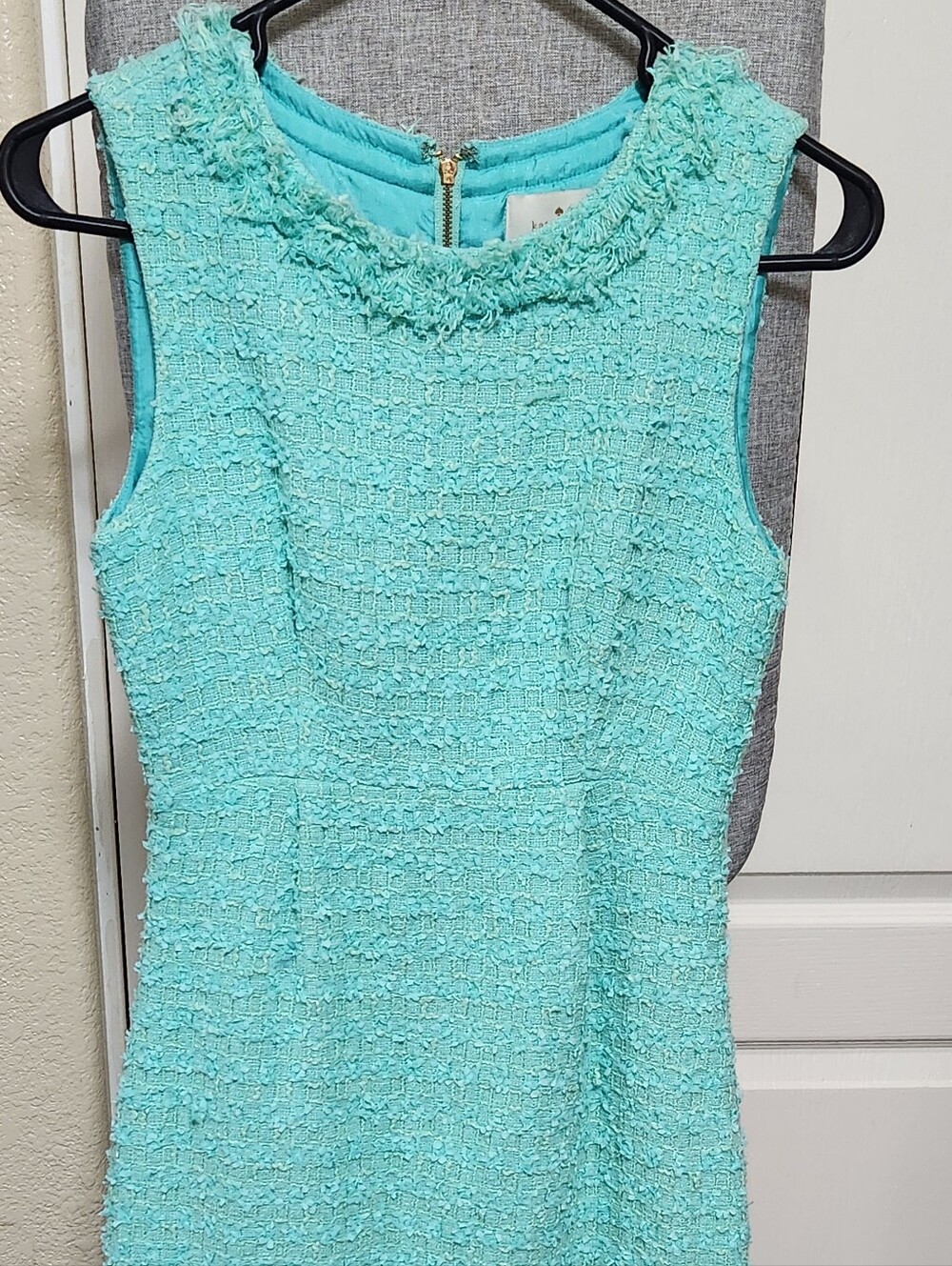 Kate Spade Mint Green Terri Tweed Sheath Dress Size 6 - Picture 2 of 5